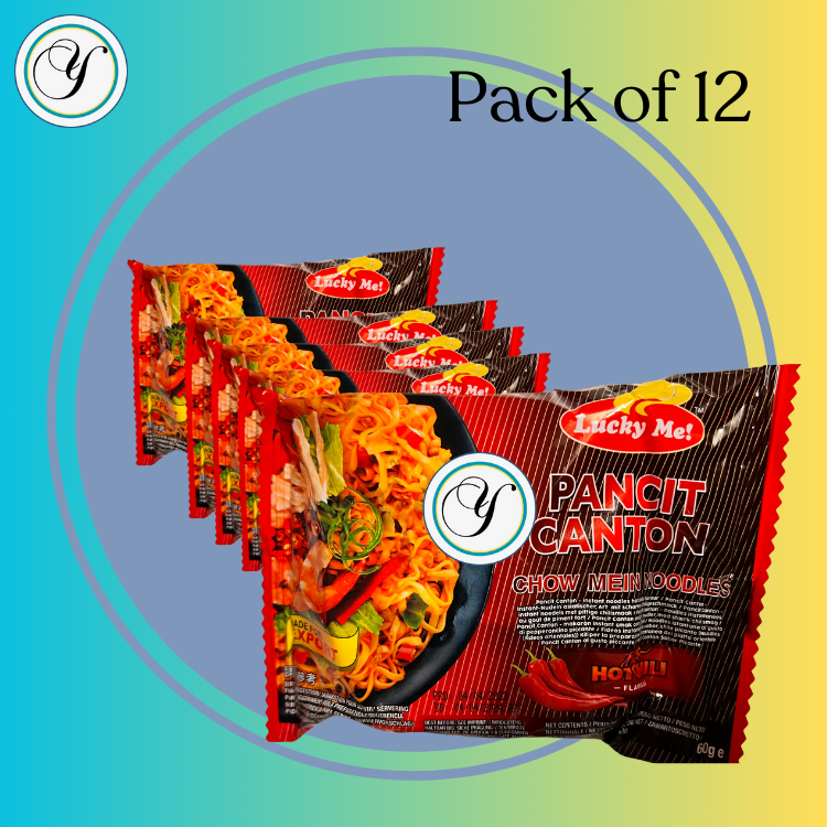 LUCKY ME PANCIT CANTON - HOT CHILLI (60g) BUNDLE of 12