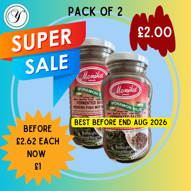 SALE MONIKA SALTED ANCHOVIES- (MONAMON DILIS)Bagoong isda -340g pack of 2