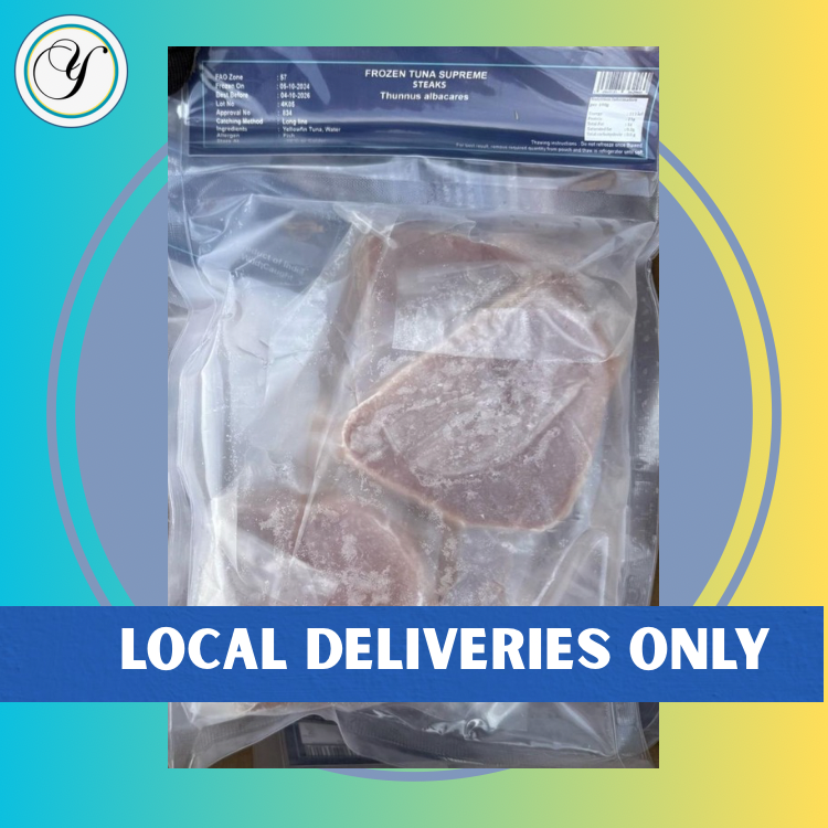 FROZEN YELLOWFIN TUNA Steaks-600g Local deliveries only