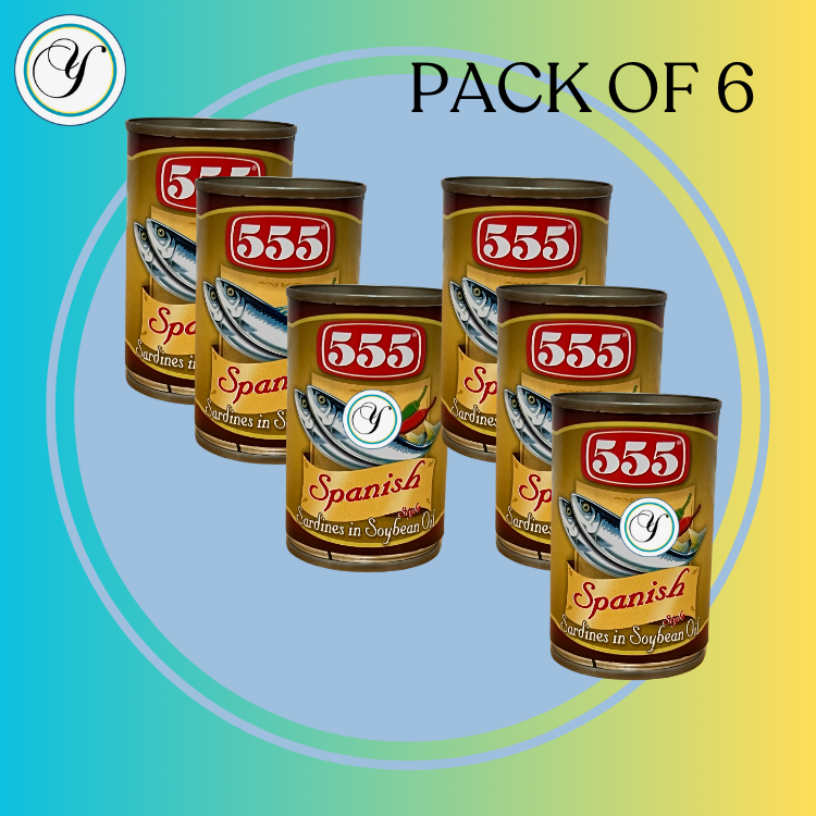 555 spanish sardines (bundle of 6) in soybean oil