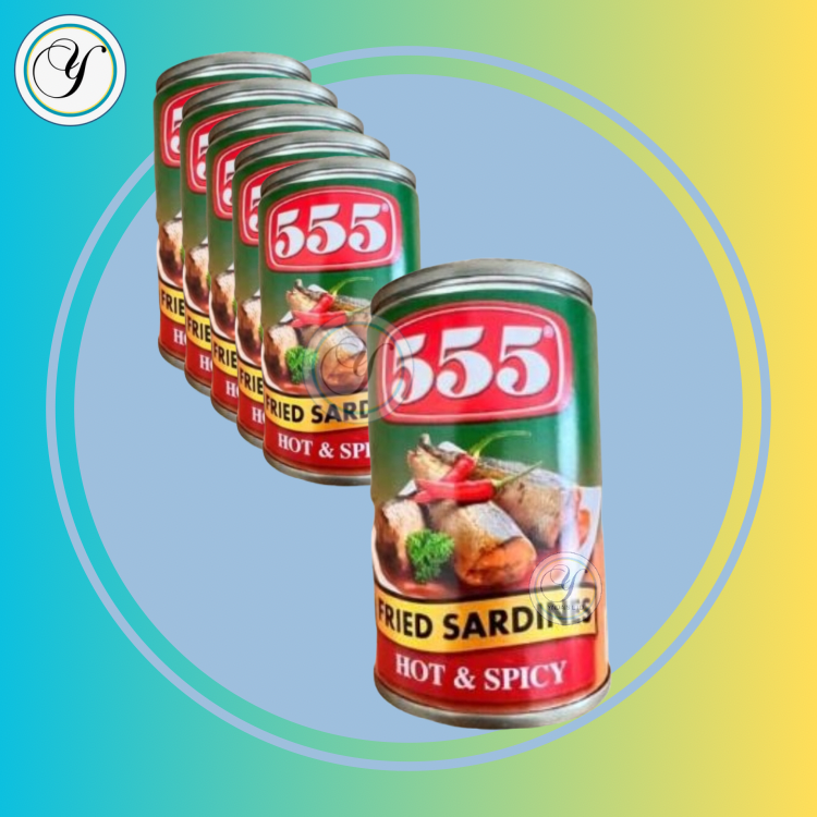 555 Fried Sardines in Hot & Spicy Sauce- Bundle of 6