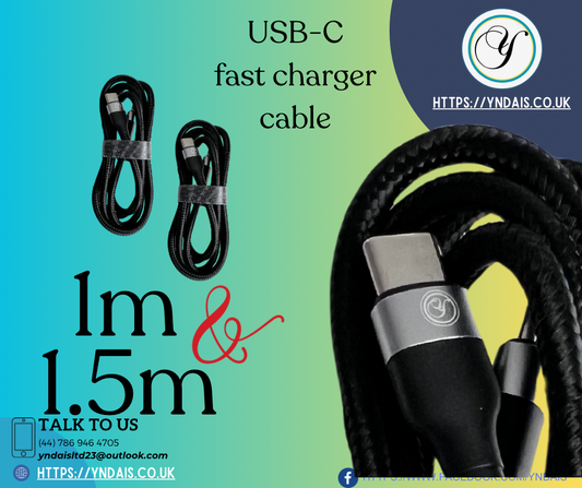 USB C fast charger cable- (1.5m & 1m)options to choose