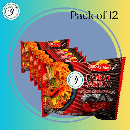 LUCKY ME PANCIT CANTON - HOT CHILLI (60g) BUNDLE of 12