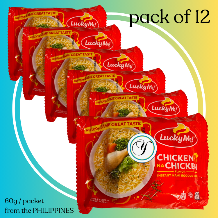 LUCKY ME CHICKEN NOODLES - 55g/packet pack of 12 : BUNDLE