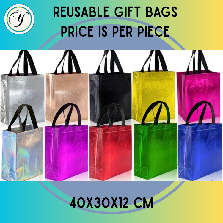 REUSABLE GIFT BAGS IN DIFFERENT COLOURS 40x30x12cm