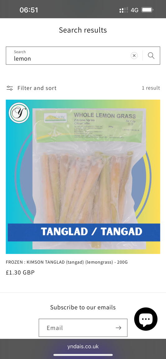 FROZEN : KIMSON TANGLAD (tangad) (lemongrass) - 200G
