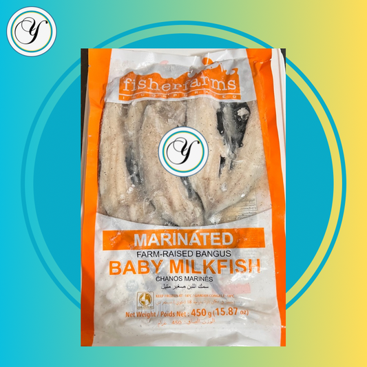 FROZEN FISHERFARMS split baby milkfish (bangus) marinated-450g est arrival 10 October 2025