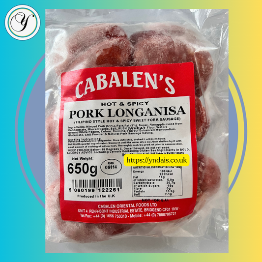FROZEN CABALLENs PORK LONGGANISA -650g