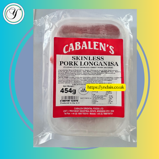 FROZEN CABALLENs SKINLESS PORK LONGGANISA-454g