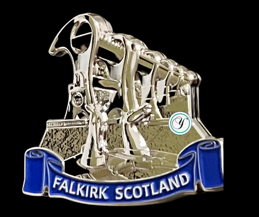 The Falkirk Wheel & The Kelpies Souvenir Metallic Fridge Magnet