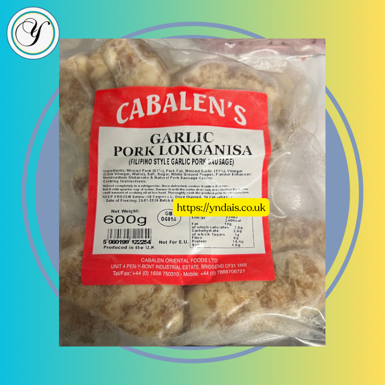 FROZEN CABALLENs GARLIC pork Longganisa-600g